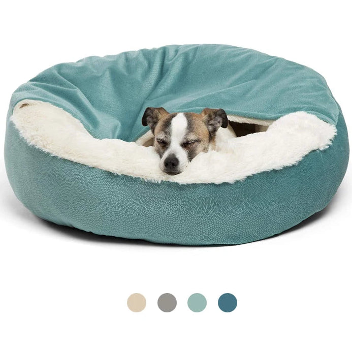 Orthopädische Hund Bett Mit Decke Mit Kapuze Winter Warme Wasserdichte Schmutz Resistant Cat Welpen Haus Cuddler Maschine Waschbar