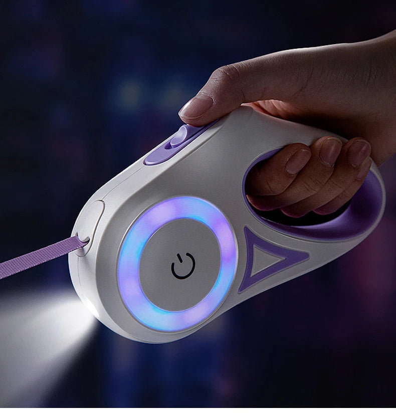 Hundeleine mit Lichtern, für kleine und mittelgroße Hunde, automatisch einziehbare Hundeleine, Teddy-Reise-Haustierbedarf, Zubehör