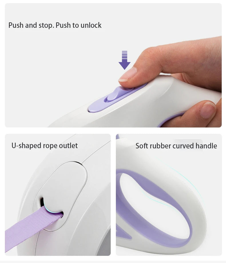 Hundeleine mit Lichtern, für kleine und mittelgroße Hunde, automatisch einziehbare Hundeleine, Teddy-Reise-Haustierbedarf, Zubehör