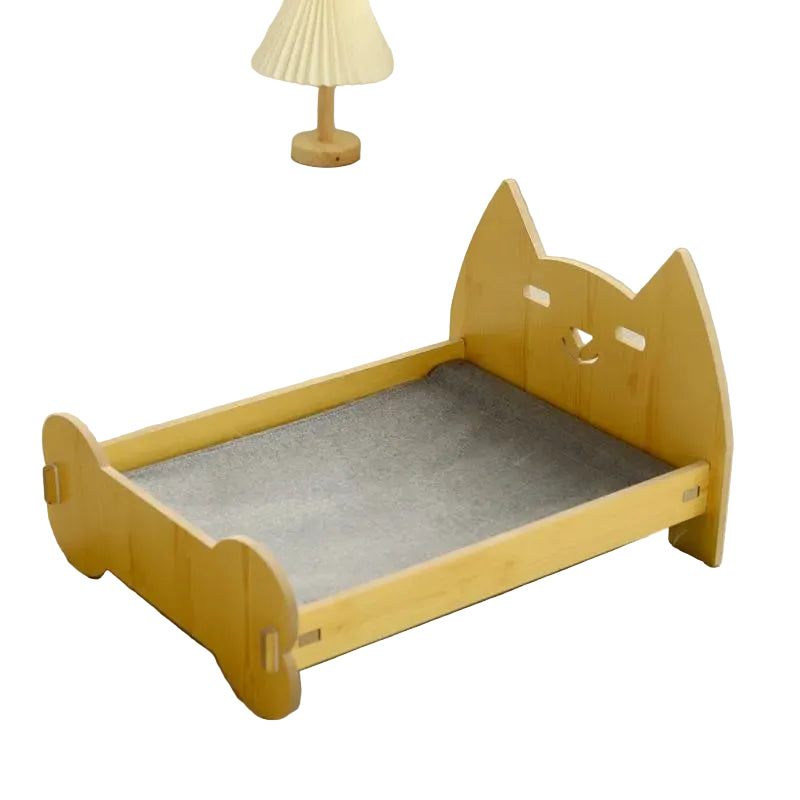 🐱 Hölzernes  Katzen Bett mit Kissen – gemütlich & waschbar