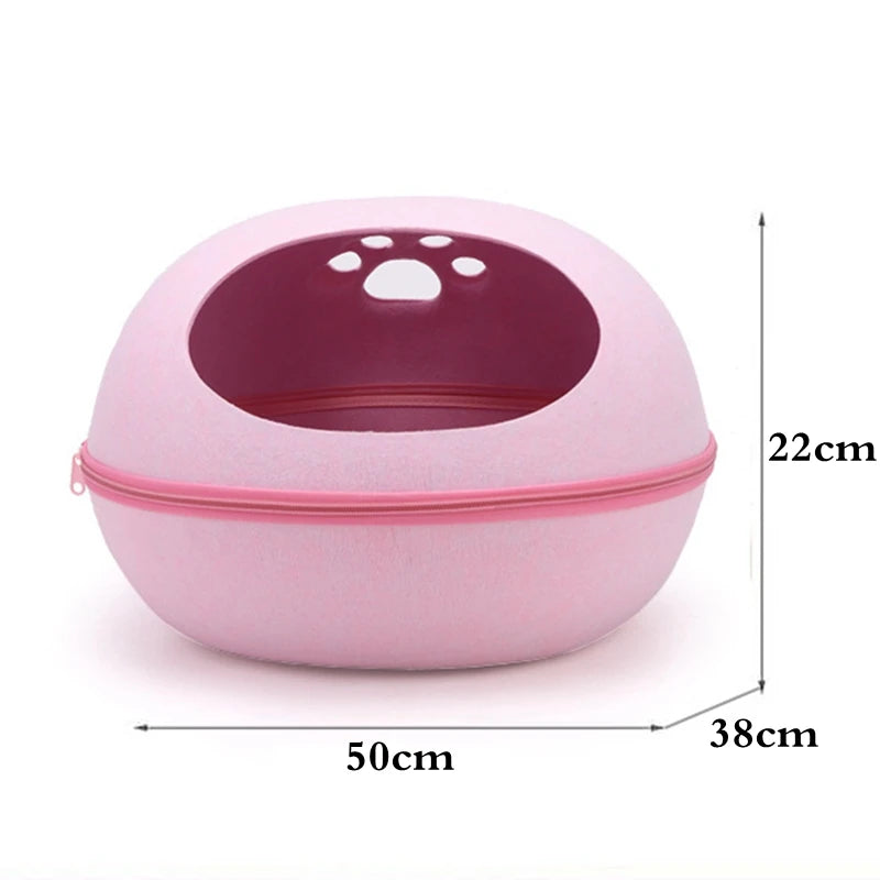 Katzenbett aus Naturfilz – gemütliche Katzenhöhle mit Kissen