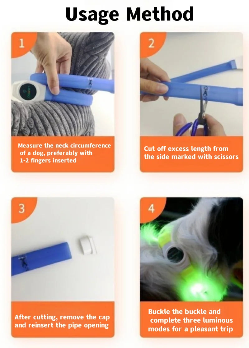 Neues LED-Leucht-Hundehalsband aus PVC, wasserdicht, für große, mittelgroße und kleine Hunde, USB-Licht, Nachtsicherheit, leuchtendes Haustierzubehör
