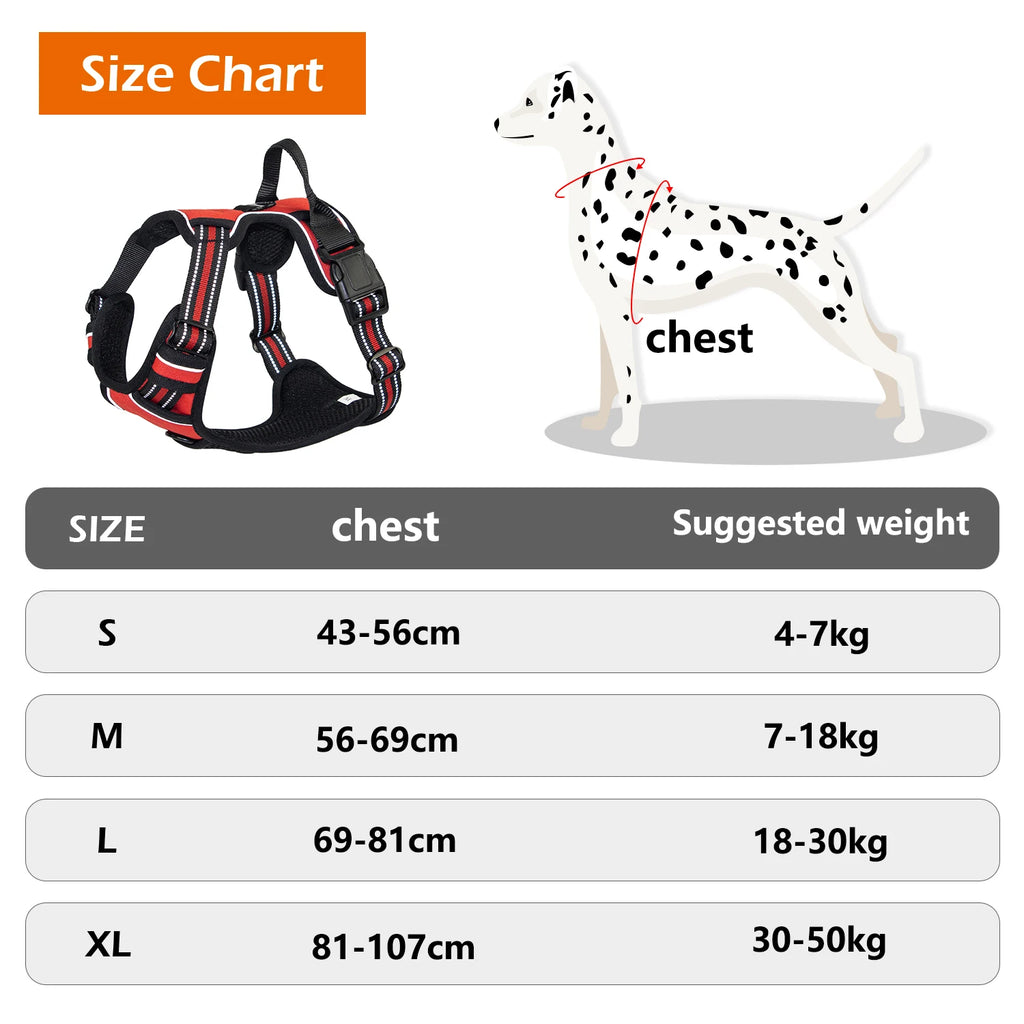 Anti-Zug Hundegeschirr mit Griff – Reflektierend & Gepolstert | Für kleine bis große Hunde