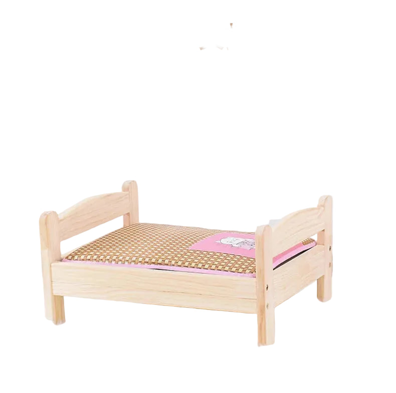 ‌ Haustierbett aus massivem Holz, erhöhtes Katzenhaus mit verdicktem Boden