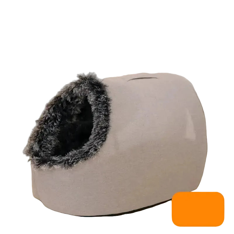 Ein gemütliches, warmes Katzenbett für entspannte Ruhepausen, weich gepolstert, tragbar und ideal für Zuhause oder unterwegs.