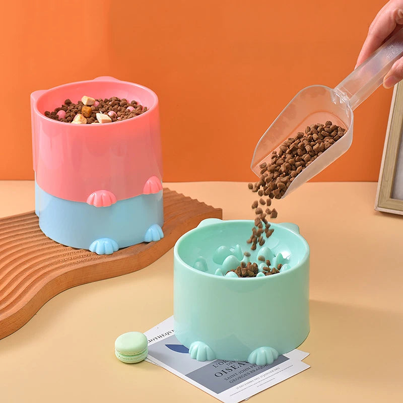 Futternapf für Katzen und Hunde, gesundes Ersticken und langsames Essen, Nackenschutz für hohe Füße und langsames Essen von Haustieren