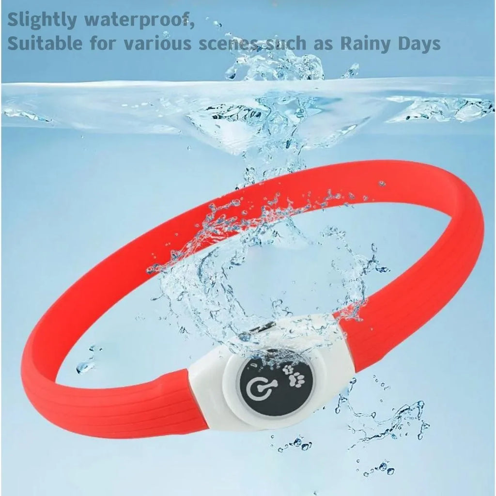 Neues LED-Leucht-Hundehalsband aus PVC, wasserdicht, für große, mittelgroße und kleine Hunde, USB-Licht, Nachtsicherheit, leuchtendes Haustierzubehör