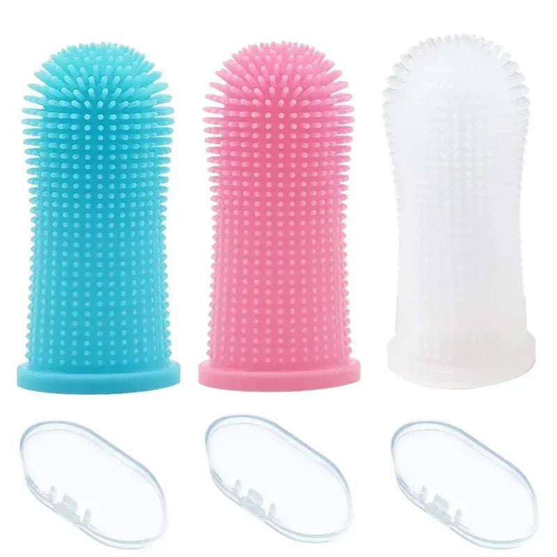 Haustier-Fingerzahnbürste Katzenzahnbürste Zahnreinigung für kleine Hunde, Katzen, saubere Zähne, Welpen