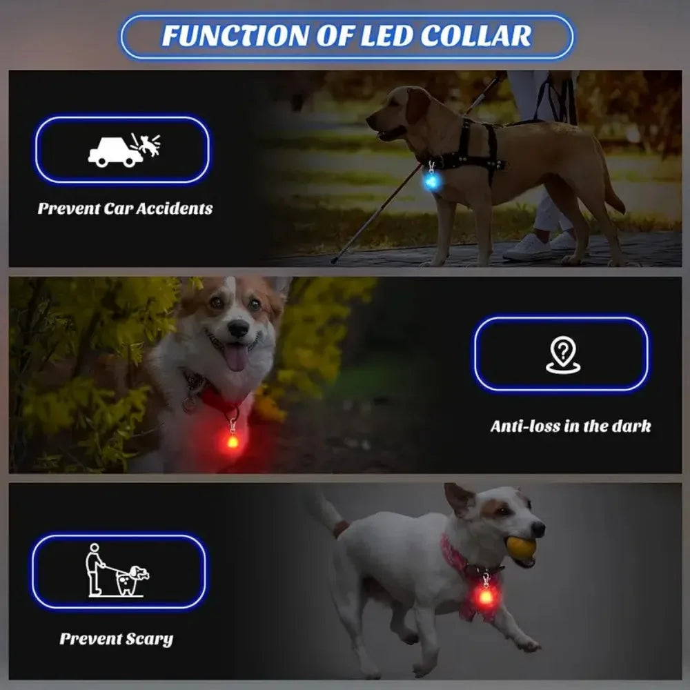 LED Haustier Anhänger Halsband wasserdichte Hunde halsband Licht für Outdoor Walking Sicherheit Silikon LED Hunde halsband Hunde marke Batterie enthalten