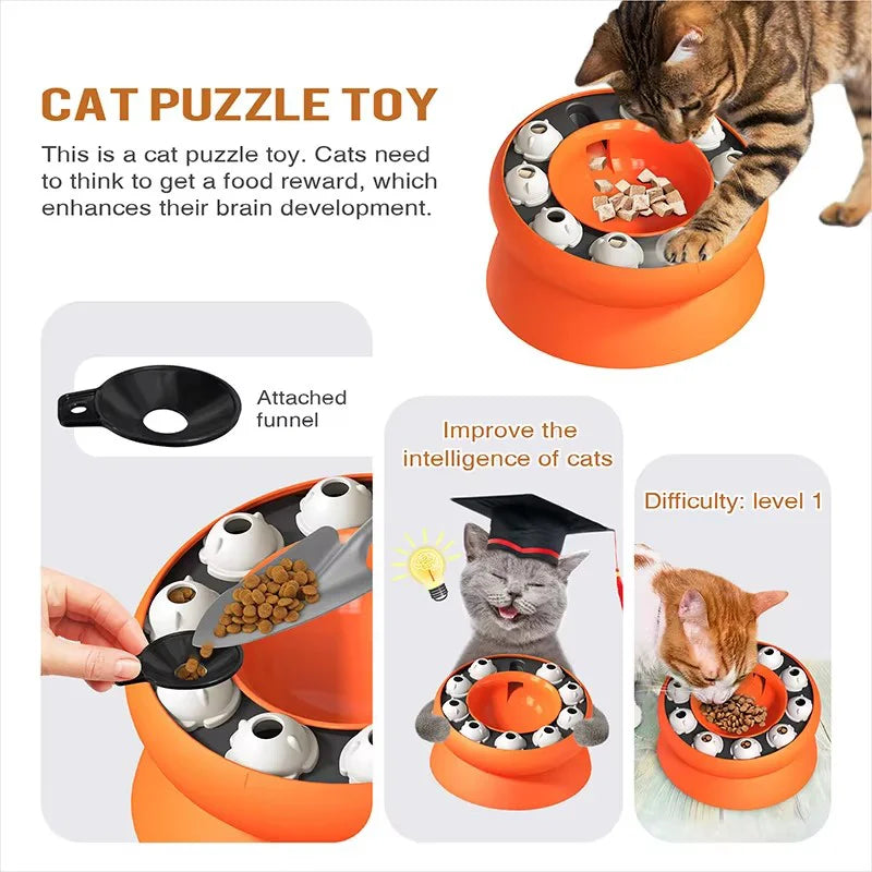 Interaktiver Katzen Slow Feeder – Puzzle-Futterschale für mentale Stimulation & gesunde Verdauung