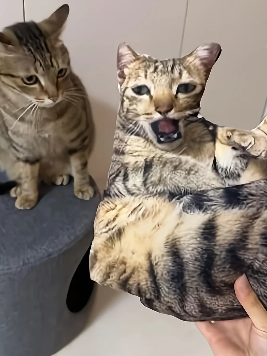 Ein anpassbares Haustierkissen, personalisiertes 3D-Porträt-Plüschtier für Katzen und Hunde, Mini-Tierkissenspielzeug