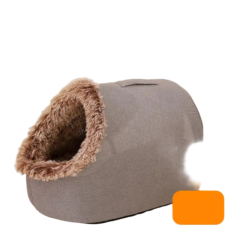 Ein gemütliches, warmes Katzenbett für entspannte Ruhepausen, weich gepolstert, tragbar und ideal für Zuhause oder unterwegs.