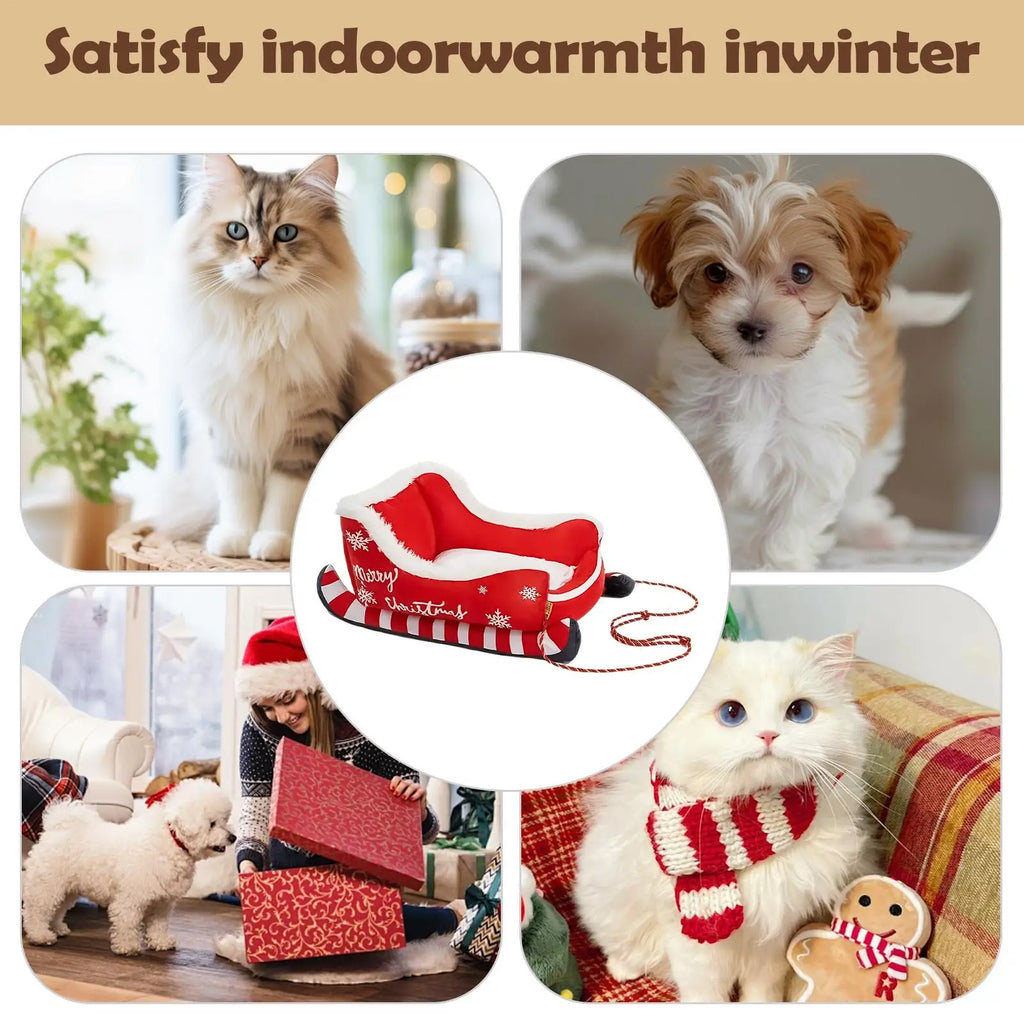 Rotes Hundebett, rutschfestes Kissen, warmes, waschbares Hundebett für Winter, Welpen, Tier, drinnen und draußen, Auto, Sofa, Kiste