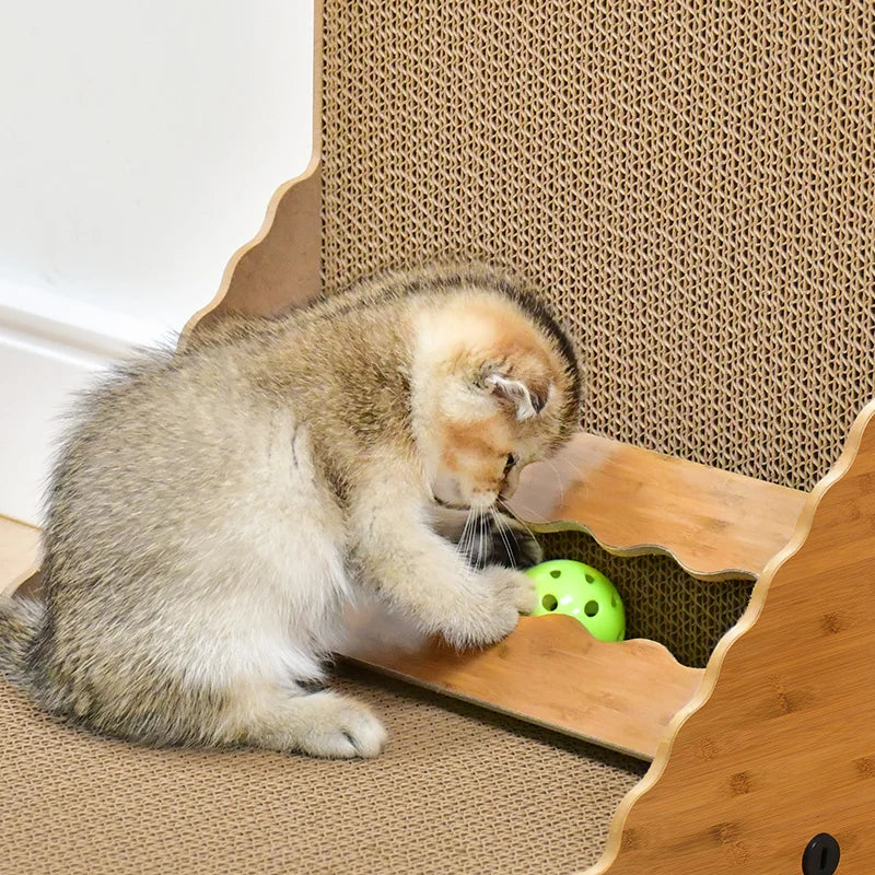 Katzenkratzbrett – vertikaler Kratzbaum aus Wellpappe | stabil & langlebig