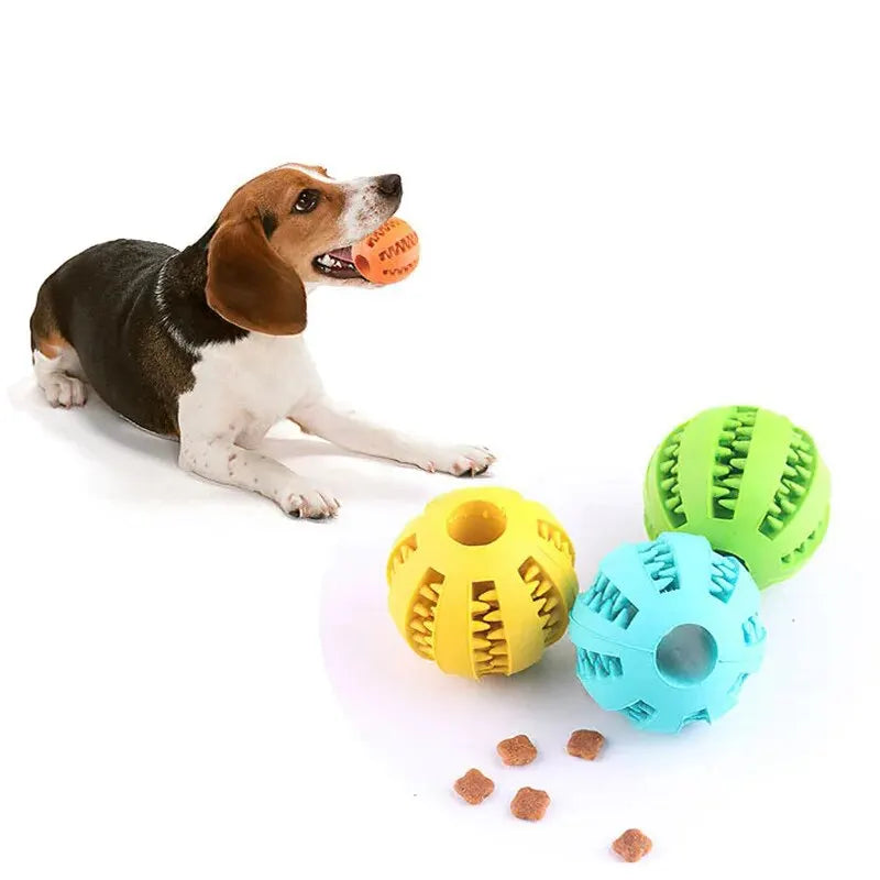 Hundespielzeugball, ungiftiger, bissfester Spielzeugball für Hunde, Welpen, Katzen, Hunde, Tiernahrung, Leckerli, Futterspender, Kaugel, Zahnreinigungsball