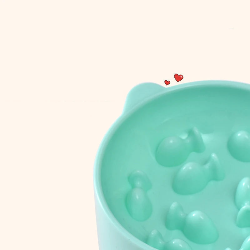 Futternapf für Katzen und Hunde, gesundes Ersticken und langsames Essen, Nackenschutz für hohe Füße und langsames Essen von Haustieren