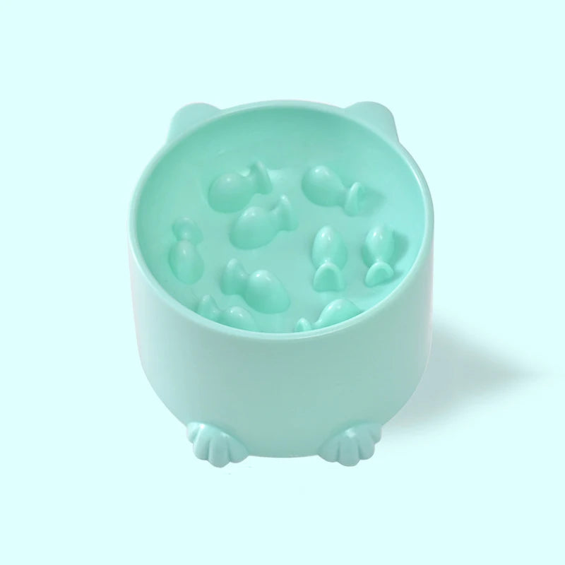 Futternapf für Katzen und Hunde, gesundes Ersticken und langsames Essen, Nackenschutz für hohe Füße und langsames Essen von Haustieren