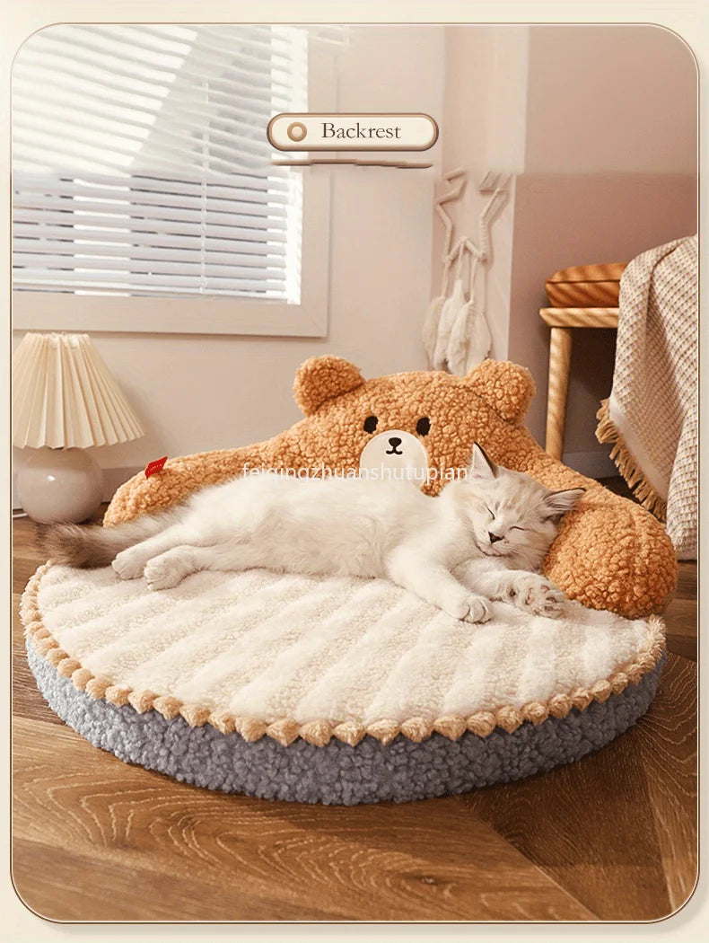 Rundes Katzenbett extra weich & flauschig – Kuschelbett für Katzen & kleine Hunde, waschbar, rutschfest