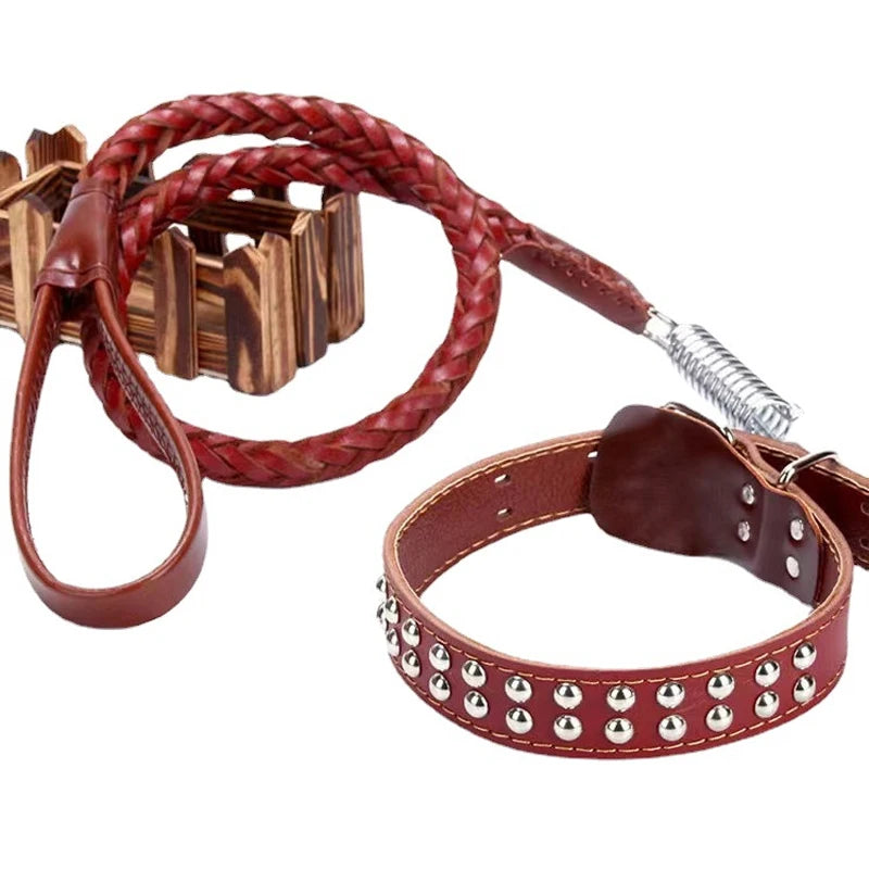 Schwere und leistungs fähige große Hunde leine. Echt leder geflochtene Hunde trainings leine für mittelgroße Hunde.